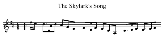 The Skylark's Song - staff notation