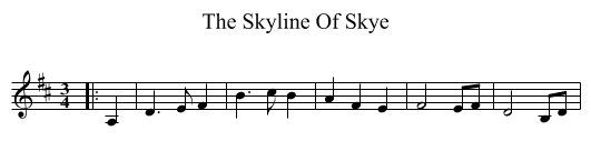 The Skyline Of Skye - staff notation
