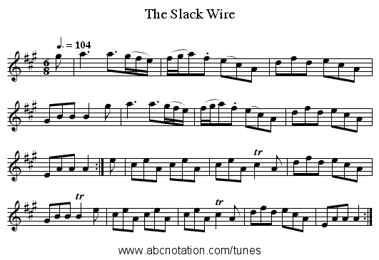The Slack Wire - staff notation
