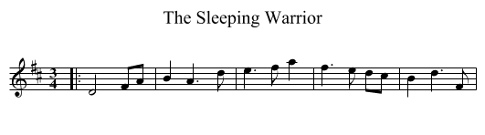The Sleeping Warrior - staff notation