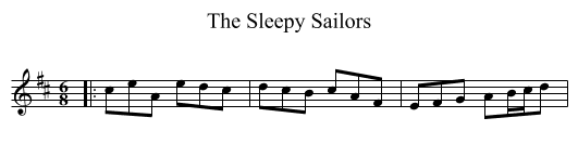 The Sleepy Sailors - staff notation