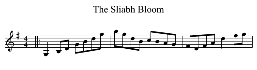 The Sliabh Bloom - staff notation