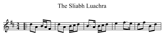 The Sliabh Luachra - staff notation