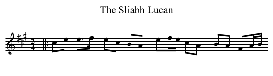 The Sliabh Lucan - staff notation