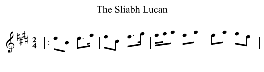 The Sliabh Lucan - staff notation