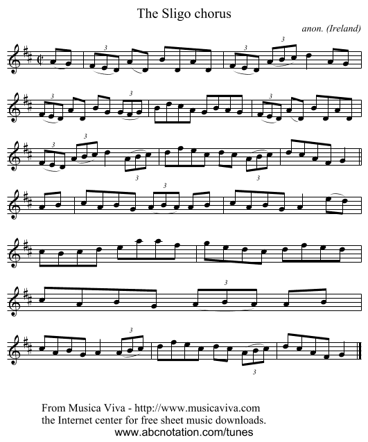 The Sligo chorus - staff notation