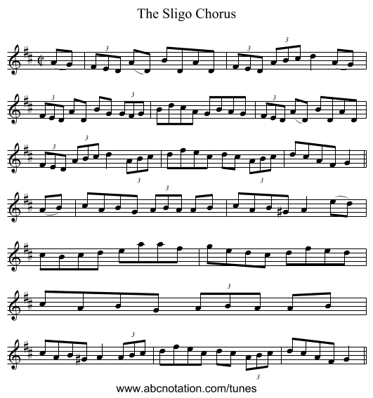 The Sligo Chorus - staff notation