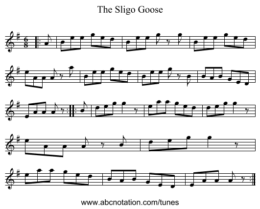 The Sligo Goose - staff notation