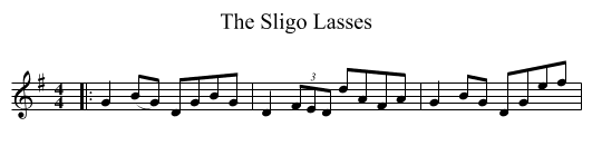 The Sligo Lasses - staff notation