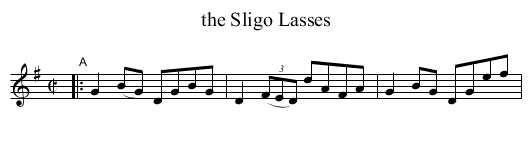 the Sligo Lasses - staff notation
