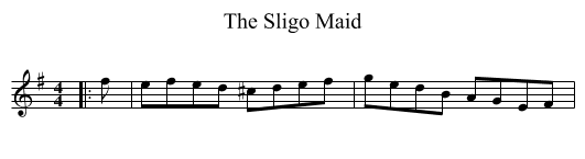 The Sligo Maid - staff notation