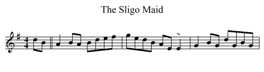 The Sligo Maid - staff notation
