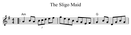The Sligo Maid - staff notation
