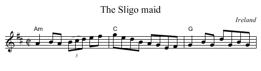 The Sligo maid - staff notation