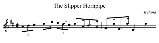 The Slipper Hornpipe - staff notation
