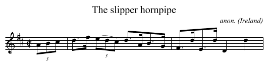 The slipper hornpipe - staff notation