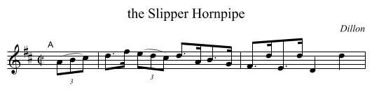 the Slipper Hornpipe - staff notation