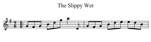The Slippy Wet - staff notation