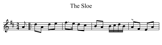 The Sloe - staff notation