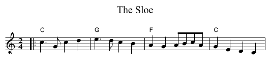 The Sloe - staff notation