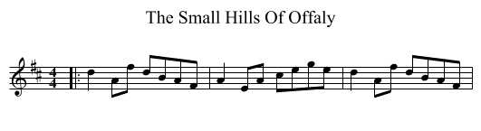 The Small Hills Of Offaly - staff notation
