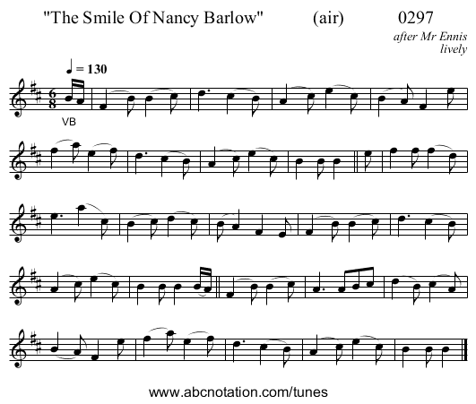 The Smile Of Nancy Barlow (air) 0297 - staff notation