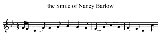 the Smile of Nancy Barlow - staff notation