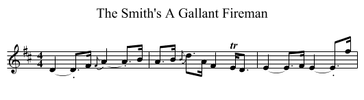 The Smith's A Gallant Fireman - staff notation
