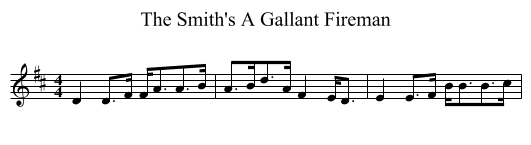 The Smith's A Gallant Fireman - staff notation