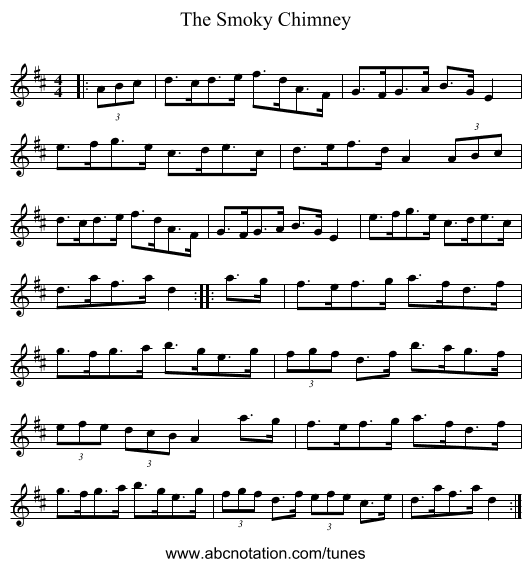The Smoky Chimney - staff notation