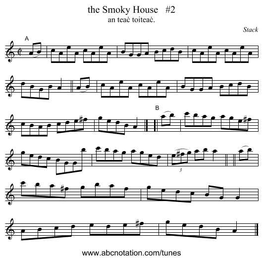 the Smoky House   #2 - staff notation