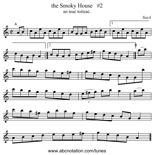 the Smoky House   #2 - staff notation
