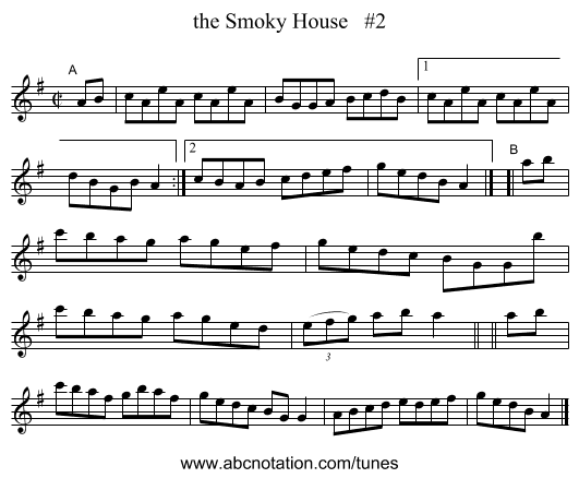 the Smoky House   #2 - staff notation