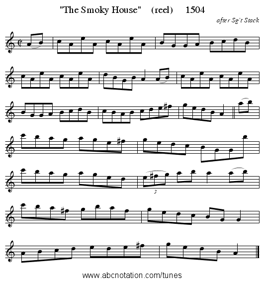 The Smoky House    (reel)     1504 - staff notation