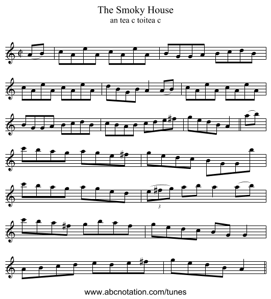 The Smoky House - staff notation