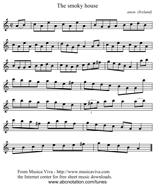 The smoky house - staff notation