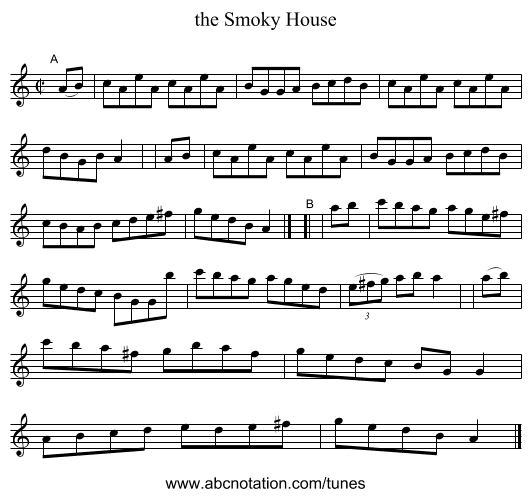 the Smoky House - staff notation