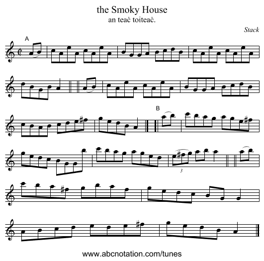 the Smoky House - staff notation