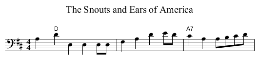 The Snouts and Ears of America - staff notation