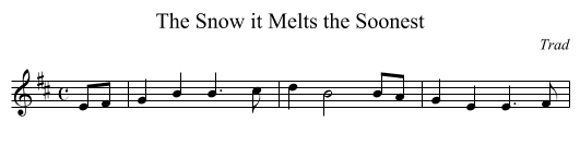 The Snow it Melts the Soonest - staff notation