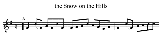 the Snow on the Hills - staff notation