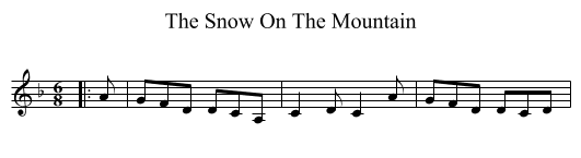 The Snow On The Mountain - staff notation