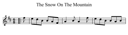 The Snow On The Mountain - staff notation