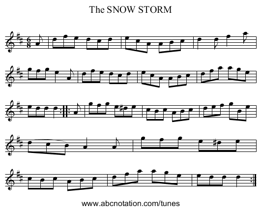 The SNOW STORM - staff notation