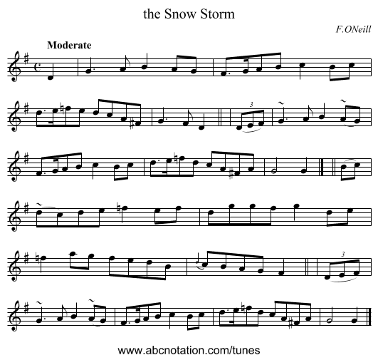 the Snow Storm - staff notation