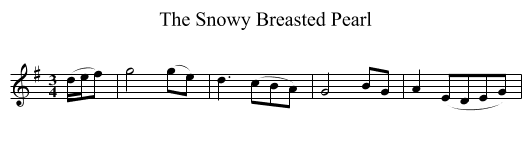 The Snowy Breasted Pearl - staff notation