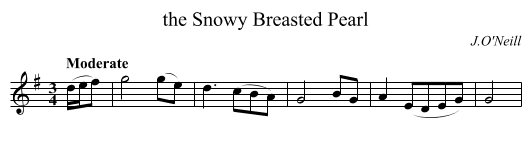 the Snowy Breasted Pearl - staff notation