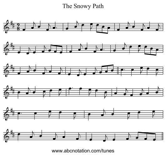 The Snowy Path - staff notation