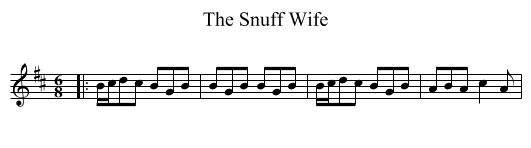 The Snuff Wife - staff notation