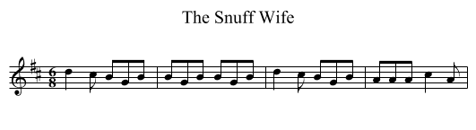 The Snuff Wife - staff notation